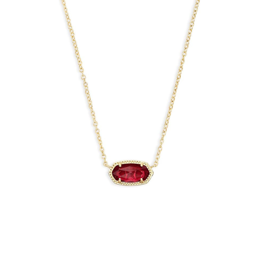 Klassisch Oval Rubin-Halskette | Gold