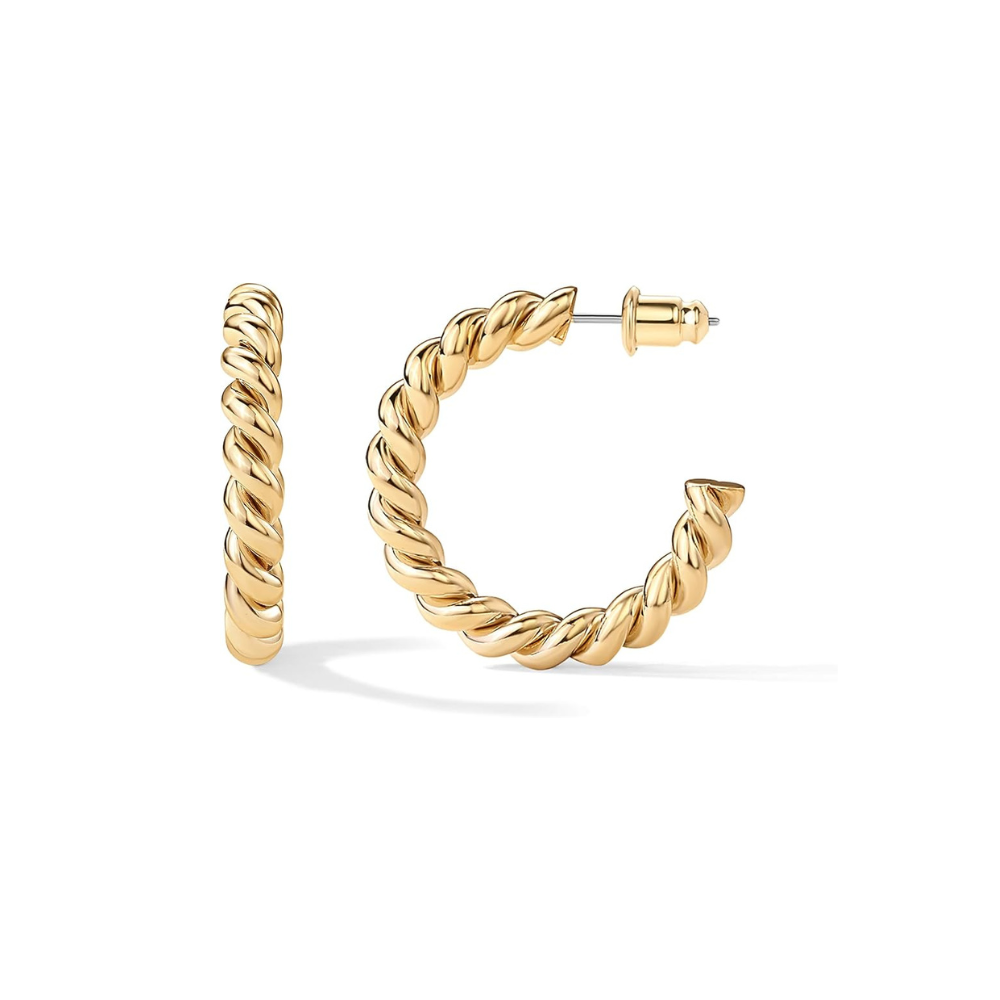 Seil Drehung Creolen | Gold
