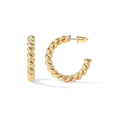 Seil Drehung Creolen | Gold