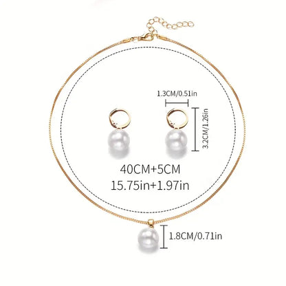 Elegant Anmutig Perlenhalsketten-Set