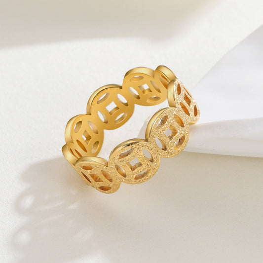 Ella Klassisch Pattern Ring | Gold