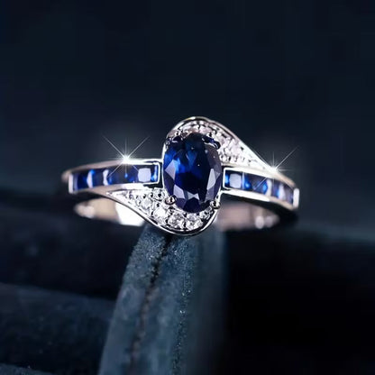 Saphir Fluss Ring | Weißgold