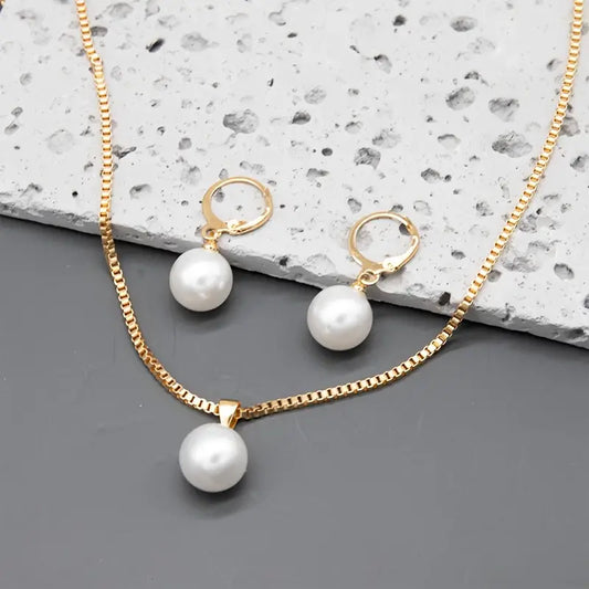 Goldfarben Grace Perlen-Schmuckset | Gold