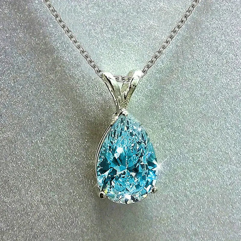 Ocean's Tear Halskette | Weißgold