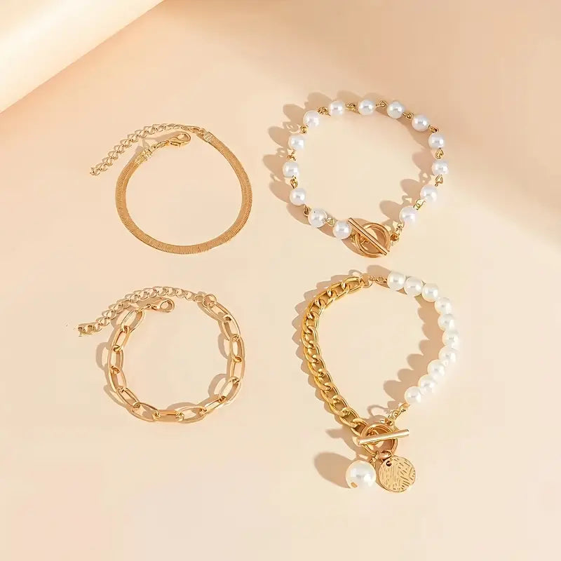Premium Mehrreihig Perlenarmband-Set