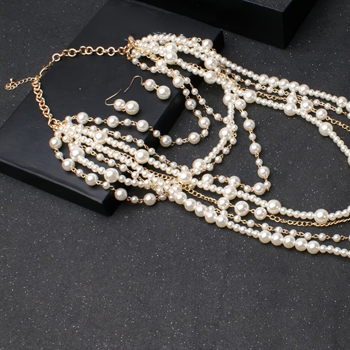 Boho Mehrreihig Perlen-Statement Set