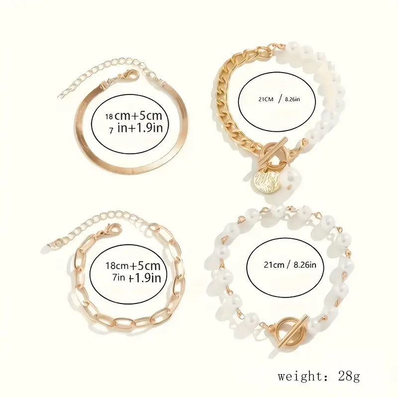 Premium Mehrreihig Perlenarmband-Set