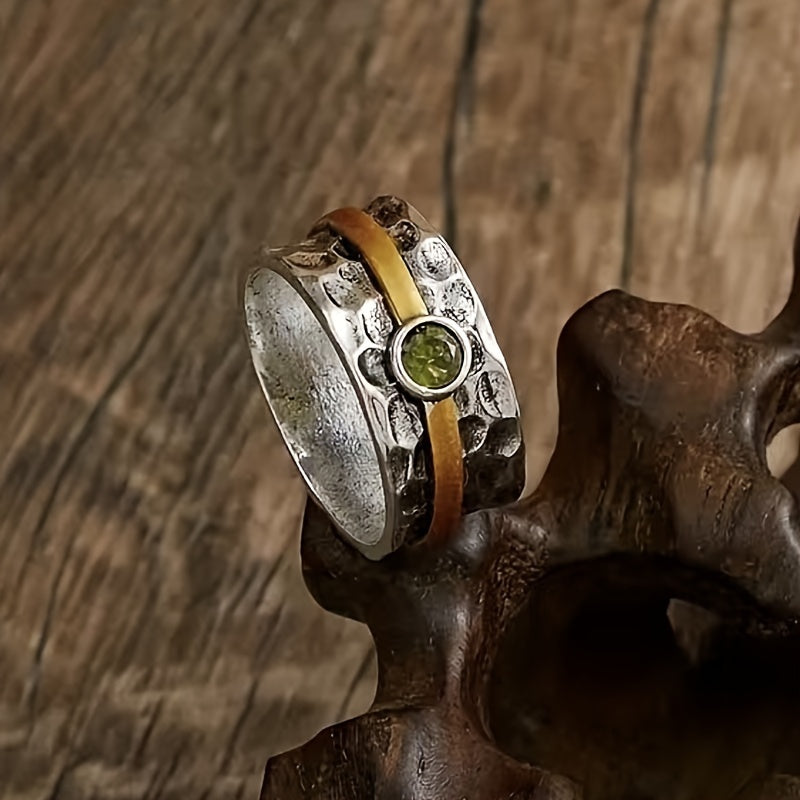 Silber und Gold Rustikal Band Ring
