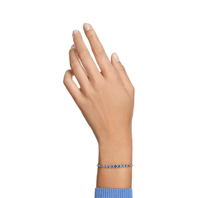 Rundschliff Saphir Tennisarmband | Weißgold