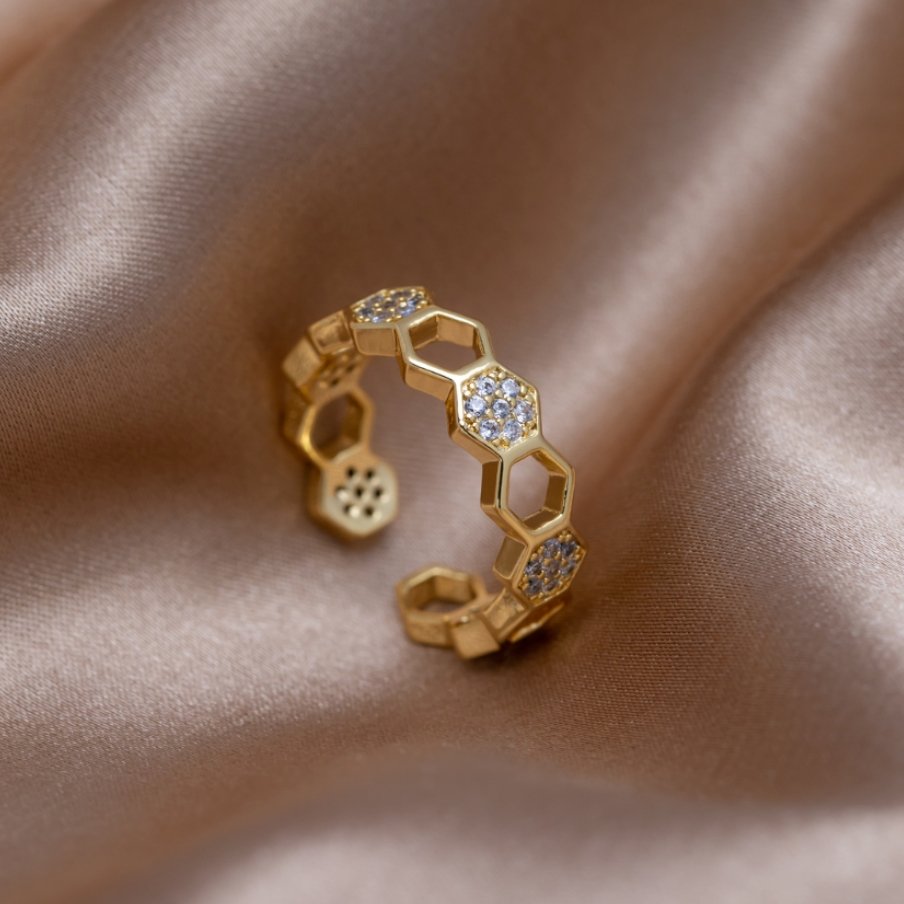 Gold Geometrisch Offen Ring