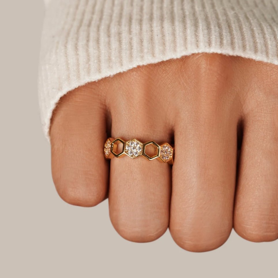 Gold Geometrisch Offen Ring