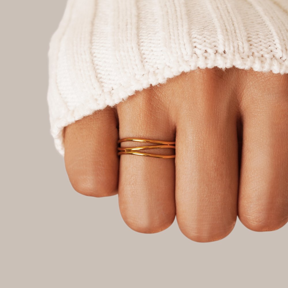 Gold Minimalist Wickel Ring