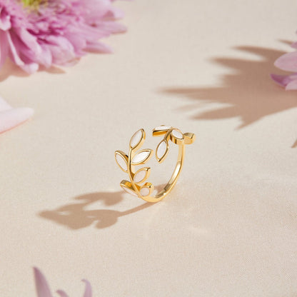 Gold Blatt Motiv Ring