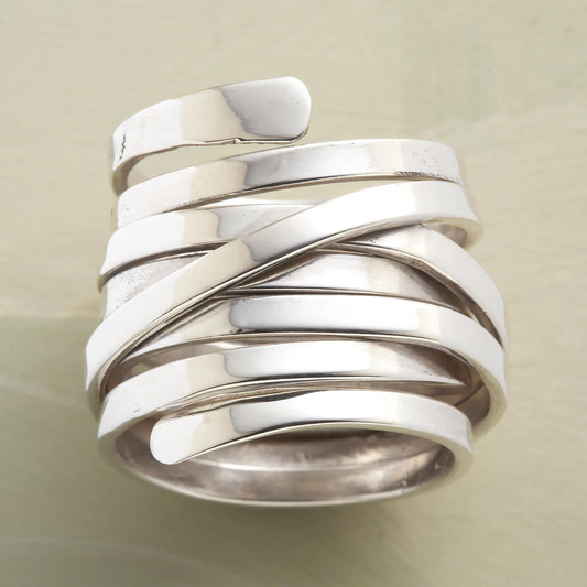 Silber Mehrfachband Wickel Ring