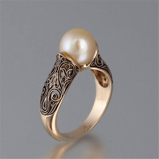 Zeitlos Vintage Perlen-Goldring