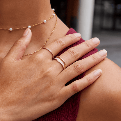 Gold Skulptural Wickel Ring