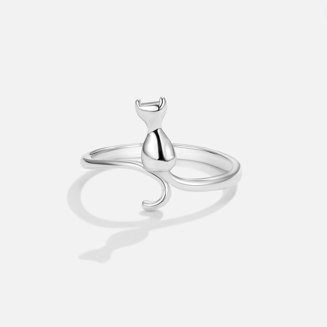 Silber Cat Motiv Ring