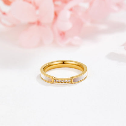 Gold Einlage Band Ring