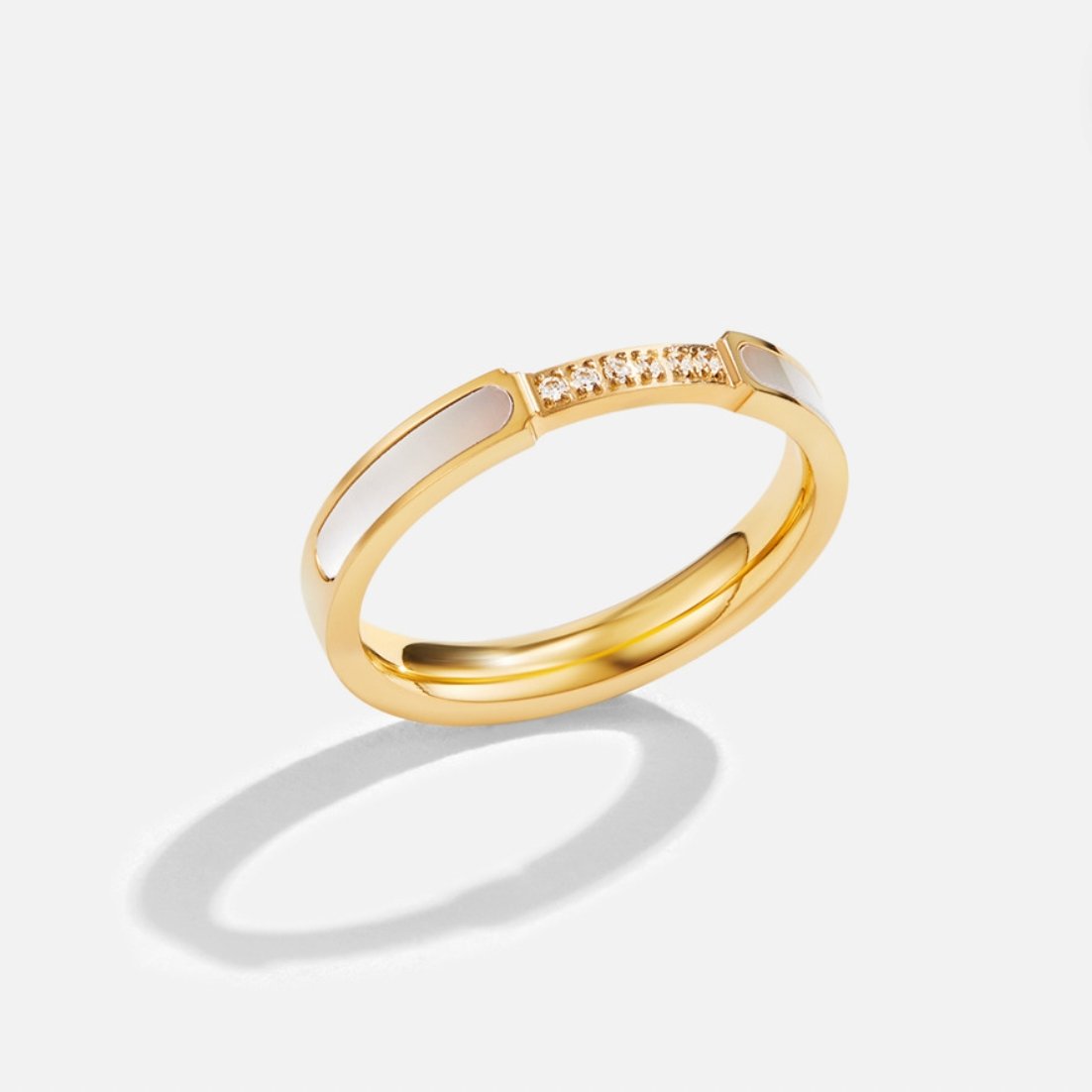 Gold Einlage Band Ring