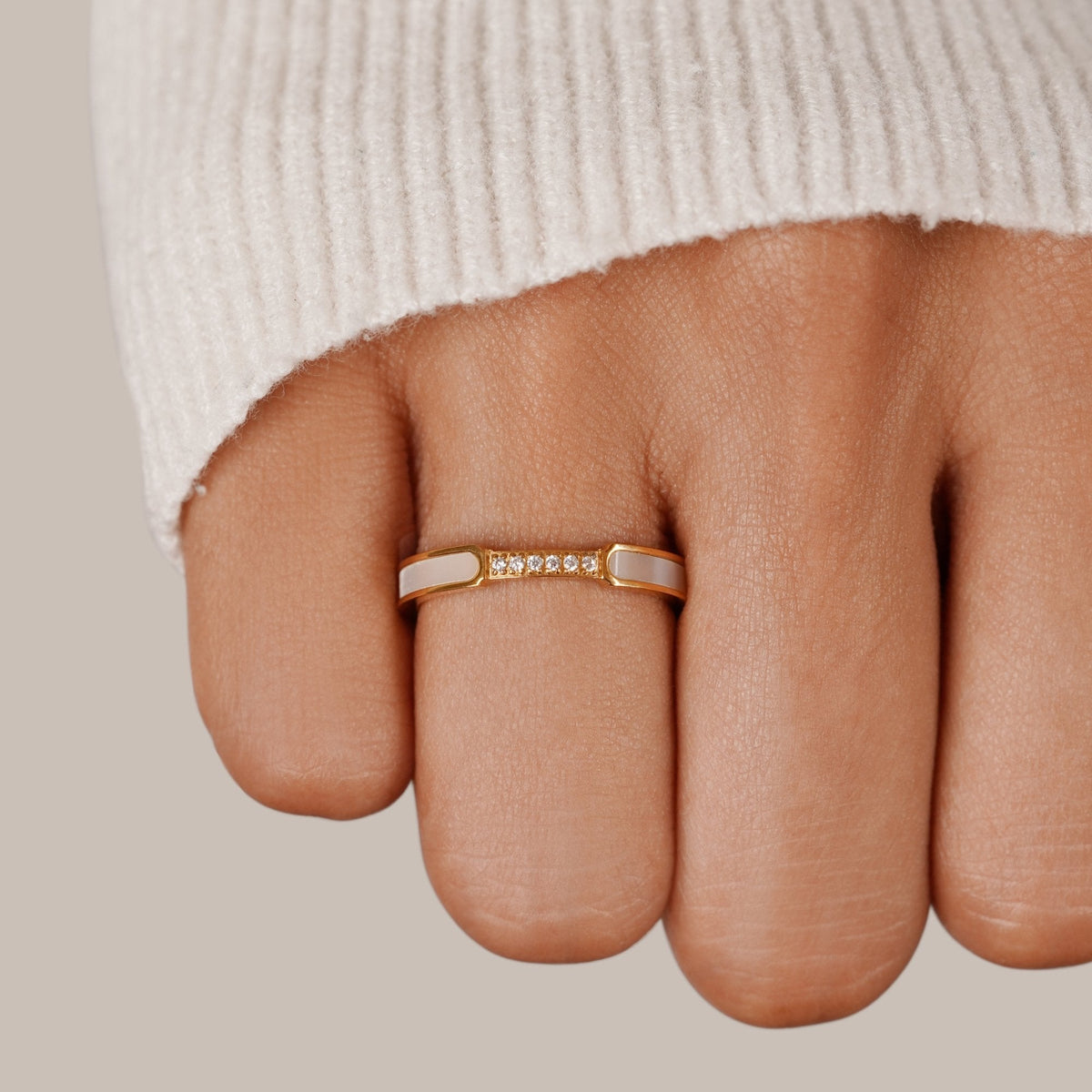 Gold Einlage Band Ring