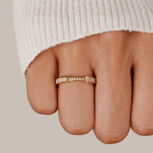 Gold Einlage Band Ring