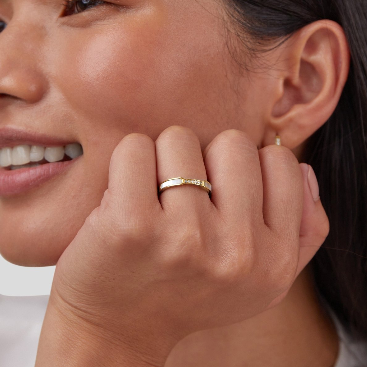 Gold Einlage Band Ring