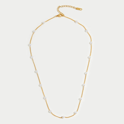 Zeitlos Perlen-Gold-Halskette