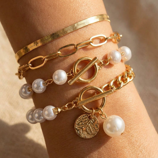 Premium Mehrreihig Perlenarmband-Set