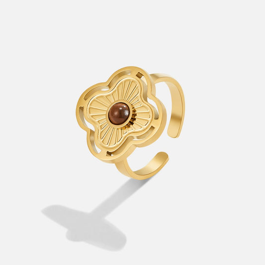 Gold Blumen Offen Ring