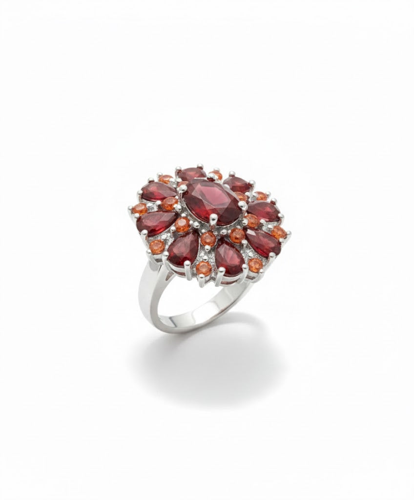 Scharlachrot Blütenblatt Ring | Gold