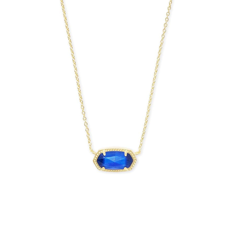 Klassisch Oval Saphir-Halskette | Gold